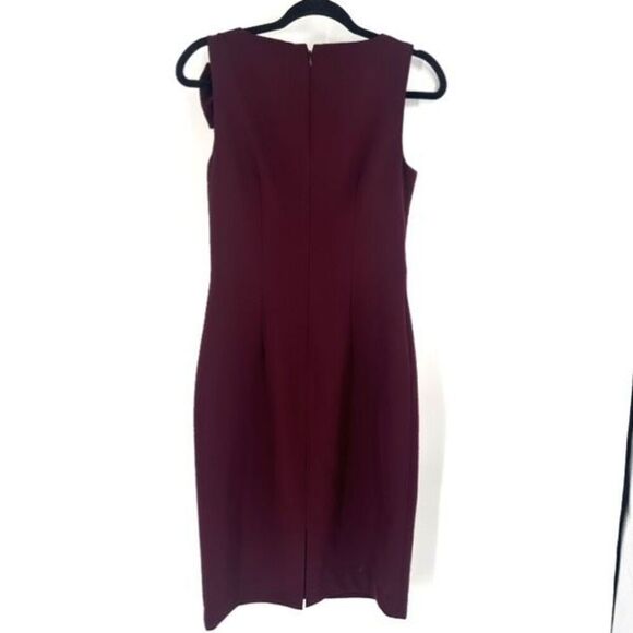 Eliza J Cocktail Sheath Dress Purple Plum Size 4‎ Asymmetrical Bow Elegant - Picture 9 of 11